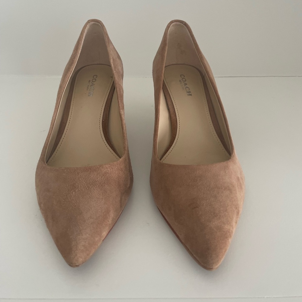 Coach Tan Suede Heels